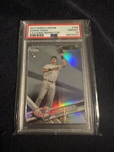 2017 Topps Chrome Refractor #169 Aaron Judge Catching Rookie RC PSA 10 GEM MINT