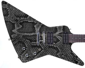 Guitar Skin Axe Wrap Re-skin 25" X 20" Ashbury Black & White Anaconda Snake 1054 - Picture 1 of 14