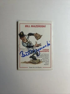 AUTO 1991 Line Drive Collect-A-Books - #24 Bill Mazeroski Pittsburgh Pirates #6 - Picture 1 of 2
