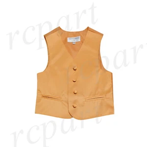 New Boy's Formal tuxedo vest waistcoat Gold US Size 2-14 wedding party - Picture 1 of 3