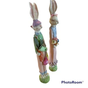 Par De Conejos Lápiz - Decoración Country Primavera Verano Pascua - ¡Buena Calidad! - Imagen 1 de 8