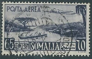 1950-51 SOMALIA AFIS POSTA AEREA USATO AEREO E VEDUTA 65 CENT - RA12-6 - Imagen 1 de 1