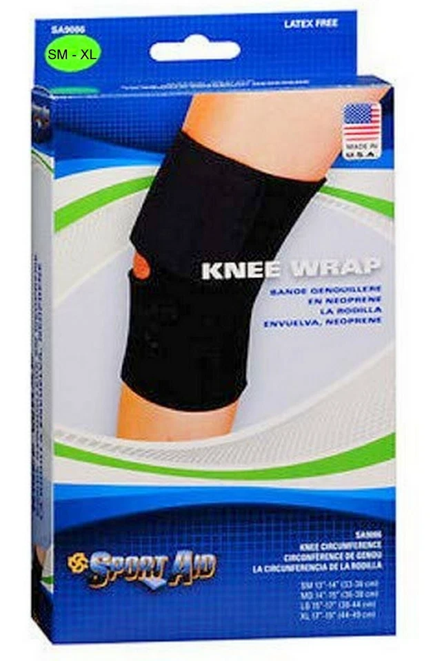 Rodillera Sport Aid negra sin látex S, M, LG, XL ¡TÚ ELIGES! SA9086 Foto 1 de 1