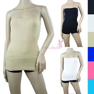 Basic Ultra Soft Stretch Seamless Slimming Shirt Tank Strapless Bandeau Tube Top - Picture 1 of 7