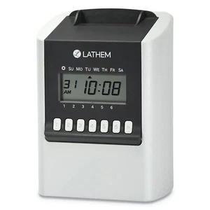 Lathem� Time 700E Calculating Time Clock, White - Picture 1 of 4
