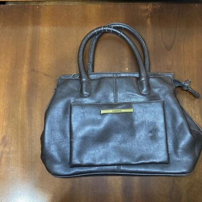 Capezio Purse Brown Vinyl Double Handles Inner Pockets Hand Bag - Image 1 of 4