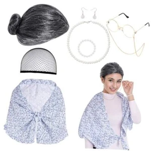 choyaxo Old Lady Costume 100 Days of School Costume Grandma Costume for Black - Picture 1 of 8