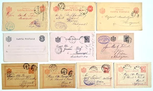 Rumänien Lot 10 Ganzsachenkarten, meist nach Wien versendet 1885 - 1894 - Picture 1 of 6