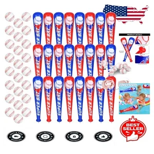 48-Piece Inflatable Baseball Bats & Foam Balls for Ultimate Baseball Parties - Picture 1 of 9