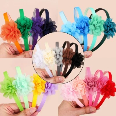 22PCS Mini Chiffon Flower with Headbands for Girls Mixcolors - Image 1 of 4