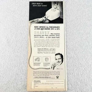 Shavex Electric Shaver Vintage Print Ad Performance Improvement 1950s - Picture 1 of 1