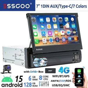 DAB+ Autoradio 1 DIN 6+128G Android 15 Carplay GPS Navi AM RDS Bluetooth 4G WiFi - Bild 1 von 23