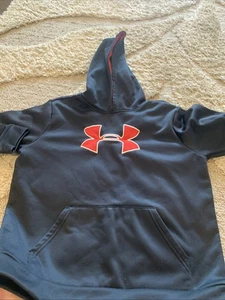 Under Armour Hoodie Black/Red Youth Large - Picture 1 of 2