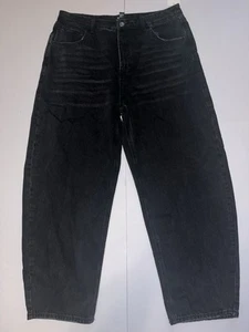 Forever 21 Men's Baggy Horseshoe Fit Jeans Washed Black Size 36 Fast Ship - Picture 1 of 4