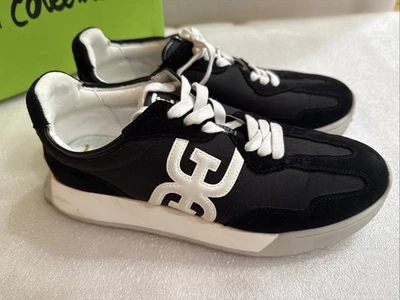 Sam Edelman Womens 10M Black White Suede Langley Sneaker Shoes Lace Up - Image 1 of 4