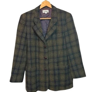 Vintage LL Bean Damen adretter College karierter Blazer Jacke Wollmischung Größe 6P - Bild 1 von 11