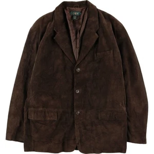 Vintage 90'S J.Crew Giant Tag Suede Leather Jacket Men's Size L - Picture 1 of 6