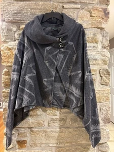 Vintage Ralph Lauren misto lana Southwestern coperta tessuto mantello poncho avvolgente sistema operativo - Foto 1 di 5