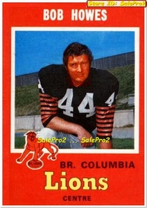 O-PEE-CHEE OPC 1971 BOB HOWES CFL BRITISH COLUMBIA LIONS STAR MINT CARD #33 - Picture 1 of 2
