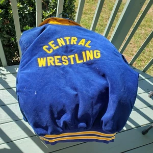 **** Herren Vintage Scranton Central Wrestling Jacke 1989 Cord GUTER ZUSTAND XL - Bild 1 von 8