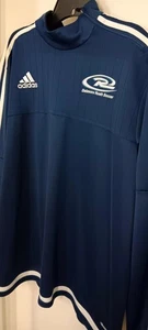 Adidas Logo ClimaCool Blue Zip Shldr L/S Pullover Knit Soccer Logo Shirt Size XL - Picture 1 of 4