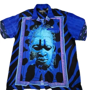 Vintage Pelle Pelle Marc Buchanan Men Shirt Sz 2XL Dennis Rodman AOP *RARE! Vtg - Picture 1 of 7