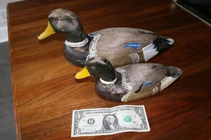 Pair Antique American Folk Art Duck Decoys - Picture 1 of 8