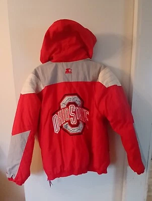 RARO Vintage Ohio State Buckeyes Pulôver Iniciante 1/4 Zíper Casaco Tamanho Bolsos Grandes - Imagem 1 de 4