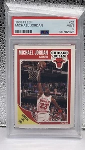 1989 Fleer Michael Jordan #21 NBA Basketball Card Chicago Bulls PSA 9 - Bild 1 von 2