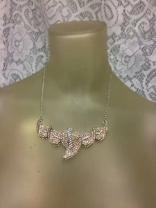 "Aldo"" Collar Estrás Firmado 20" Rosa/Claro/Opalesco Tono Plateado - Imagen 1 de 5