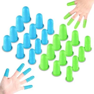 24 Pieces Silicone Finger Protectors 3 Sizes Rubber Finger Tips for Hot Glue ... - Picture 1 of 4
