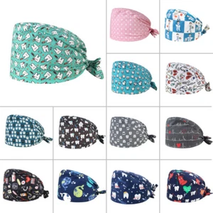 Unisex Surgery Scrub Hat Caps Printing Doctor Nurse Dental Clinic Cap Headcover - Bild 1 von 36
