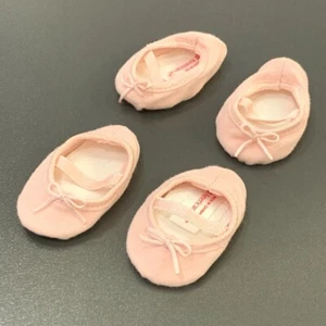 2 Paar rosa Ballett Tanzschuhe Hausschuhe für amerikanisches Mädchen 18 Zoll Puppe im Ruhestand - Bild 1 von 3