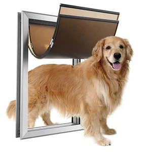 28"x18" Aluminum Pet Door Dog Cat Magnetic Lockable Flap Screen Gate Extra Large - Picture 1 of 12