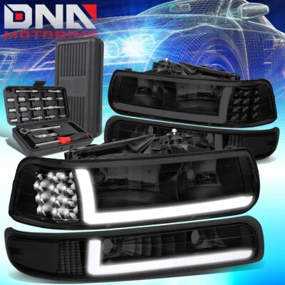 PARA 1999-2002 CHEVY SILVERADO LED DRL 4 PEÇAS FAROL DE PARA-CHOQUE + FERRAMENTAS Colorido/CLARO - Imagem 1 de 4