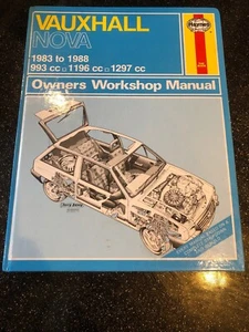 HAYNES MANUAL VAUXHALL NOVA Petrol ~ 993, 1197 & 1297cc 1983-1986 - Picture 1 of 1