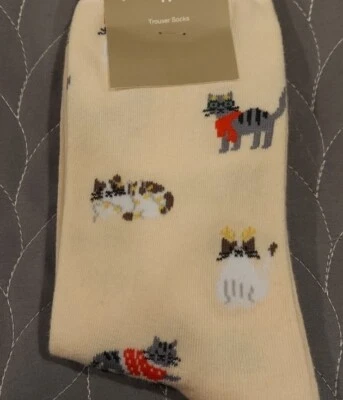 J. Meias calças Crew CATS Pet Kitties BN599 femininas tamanho único - Imagem 1 de 4