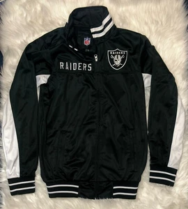NFL OAKLAND RAIDERS Hombres Negro Manga Larga Cremallera Completa Chaqueta Ropa Talla S/CP - Imagen 1 de 4