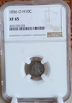 1856-O Seated Liberty Half Dime 10c NGC XF-45 - Image 1 of 2