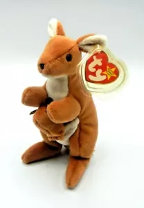 TY Beanie Baby Canguro Bolsa Con Etiquetas 1996 Animal Peluche Juguete Nuevo de Lote Antiguo - Imagen 1 de 7