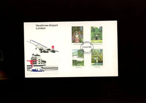 1983 British Gardens Heathrow Airport FDC Hounslow FDI H/S. - Bild 1 von 1