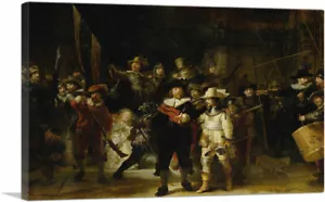 The Night Watch 1642 Canvas Art Print by Rembrandt van Rijn 26"x18" (.75" Deep) - Bild 1 von 11