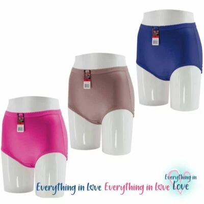 Lot 3 6 Women High Waist Full Coverage Shiny Silky Satin Brief Panties Underwear - Image 1 of 4