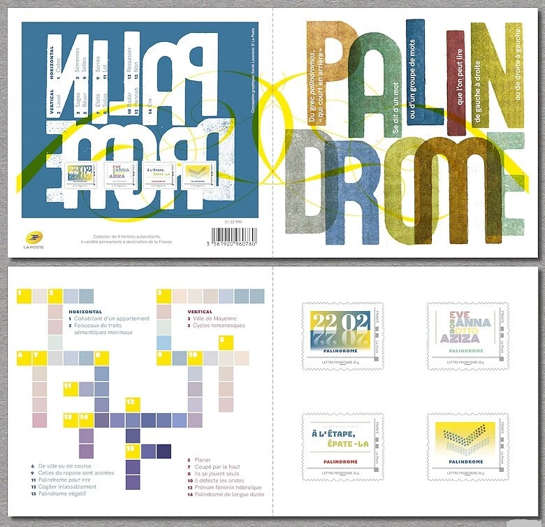 france 2022 COLLECTOR Education PALINDROMES date graphic interpretations ms4v - Image 1 of 1