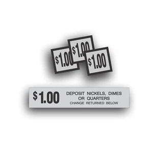 Vending Machine Soda Pop Coin Change Slot Decal Fits Choice Vend CVC 1.00 Dollar - Picture 1 of 1