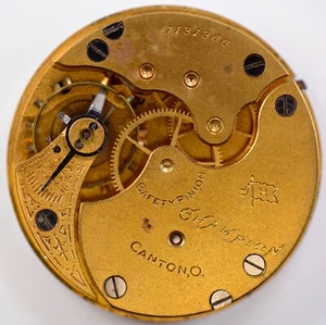 HAMPDEN CHAMPION POCKET WATCH MOVEMENT & DIAL SIZE 16 - Picture 1 of 2