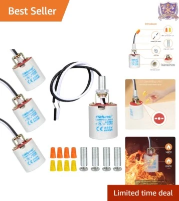 E26 E27 Ceramic Light Socket 12" Wire Lead Pack of 4 Replacement for Bulbs - Image 1 of 4