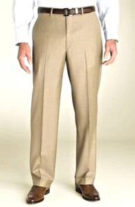 SADDLEBRED Mens Pant 34 X 30 Beige Stretch Waist Bands 100% Cotton Flat Cuff NEW - Picture 1 of 1
