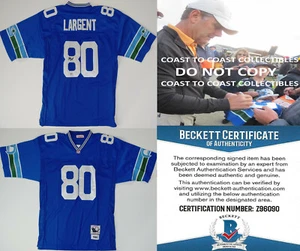 Steve Largent signiertes Seattle Seahawks Football Trikot Echtheitszertifikat Beweis Beckett BAS. - Bild 1 von 4