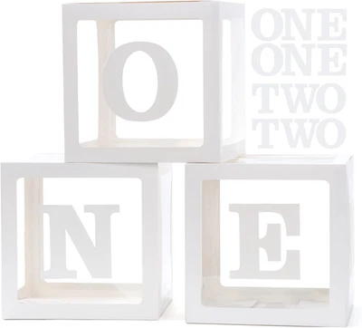 1er Decoraciones de Cumpleaños para Niños, 3 Piezas Una Cajas para 1er Cumpleaños para Niño o Gi Foto 1 de 4